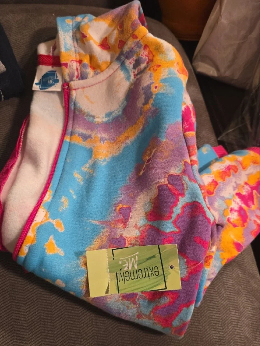 Kids Tie-Dye Zipup Hoodie - Multicolor (Blue, Purple & Yellow)